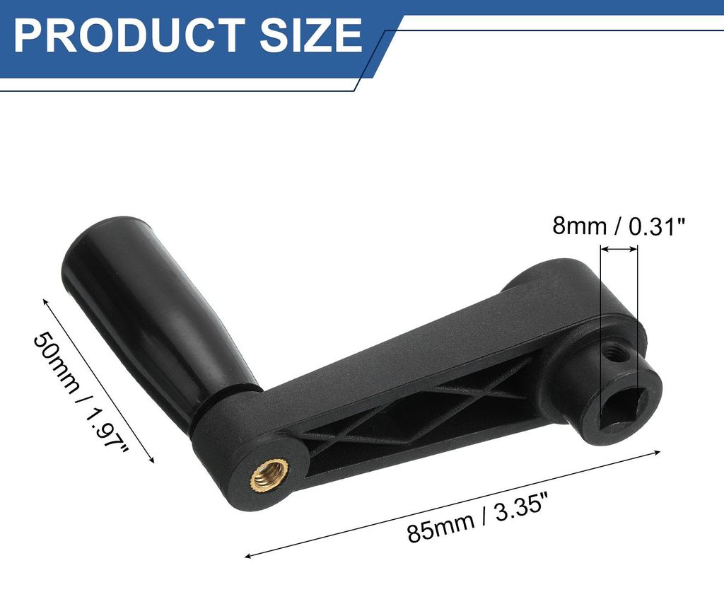 8x85mm (Dia x L) Drehbarer Handrad-Maschinenhebel, Universal-Drehkurbelgriff-Ersatz fš¹r Industrie-Drehmaschinen-Fr?smaschinen-Schleifmaschinen, ...