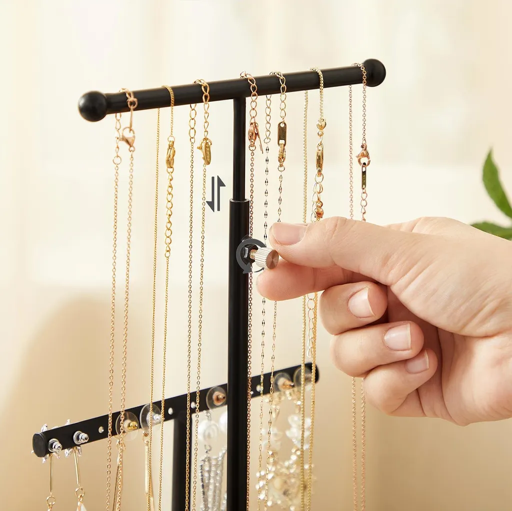 Présentoir bijoux multifonction noir - Support colliers et bracelets - 4