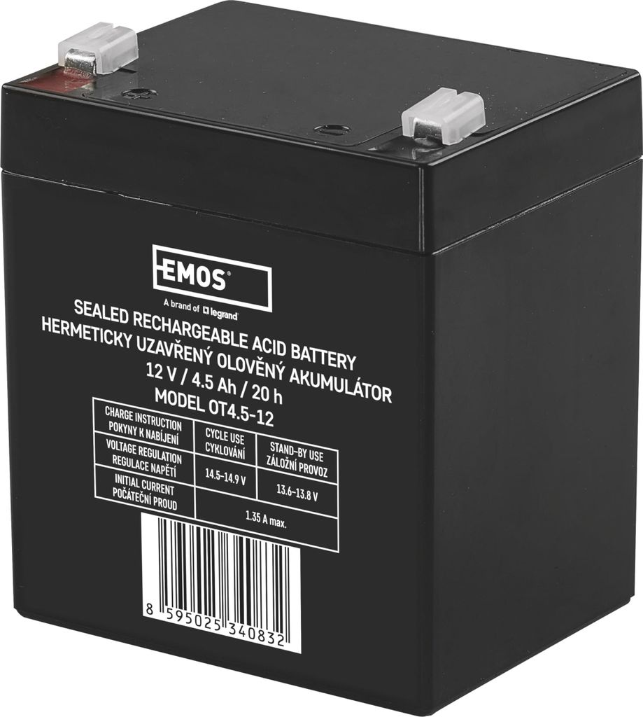 Batterie au plomb sans entretien 12 V/4,5 Ah, faston 4,7 mm Image du produit 