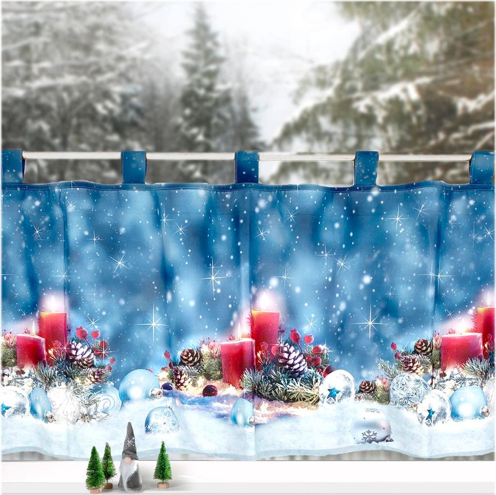 heimtexland ® Scheibengardine Weihnachten Deko Gardine Produktbild 