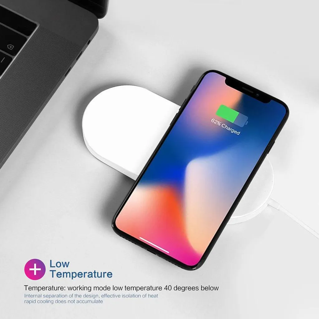 Station de charge induction 2-en-1 iPhone et Apple Watch - Noir Mat