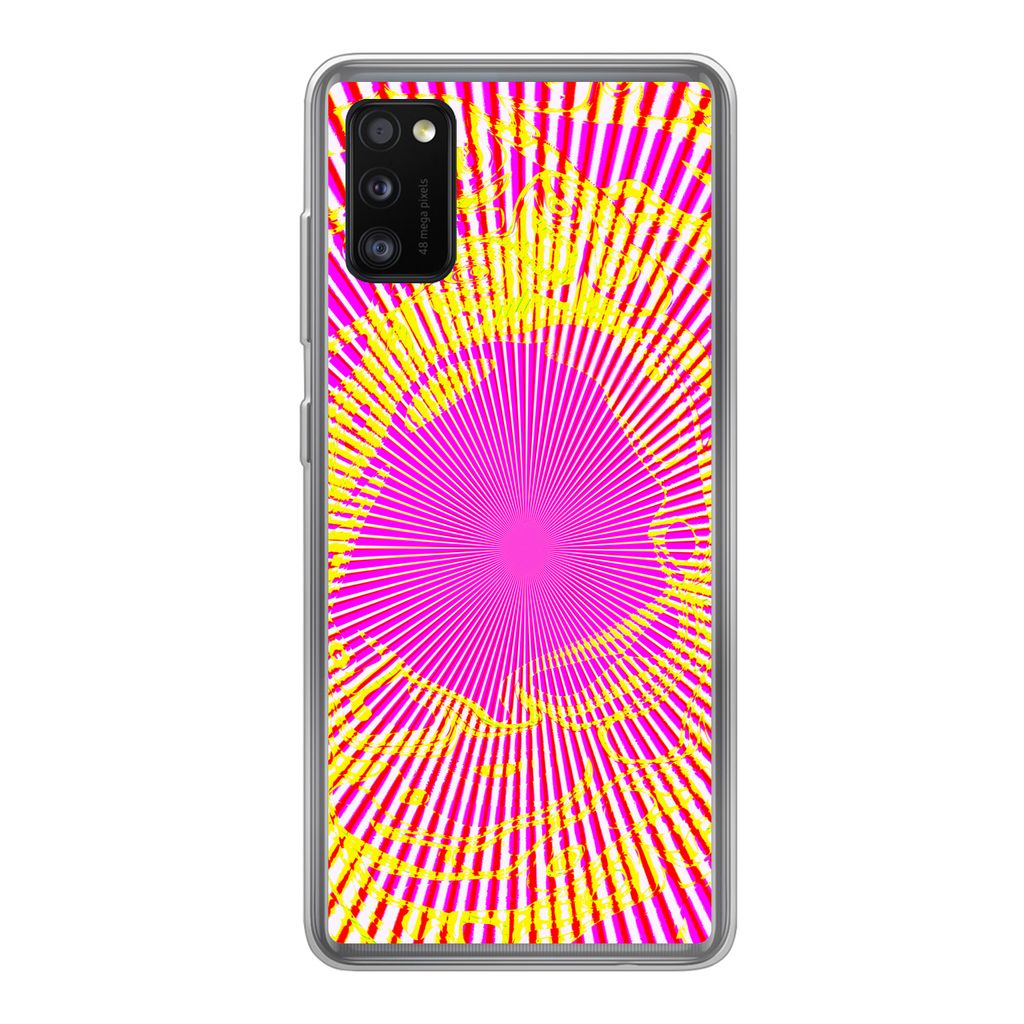 MuchoWow Handyhülle Schutzhülle Hülle für Samsung Galaxy A41 Kunst - Jet - Psychedelisch Silikon Softcase Handy Hülle - Mobiltelefon