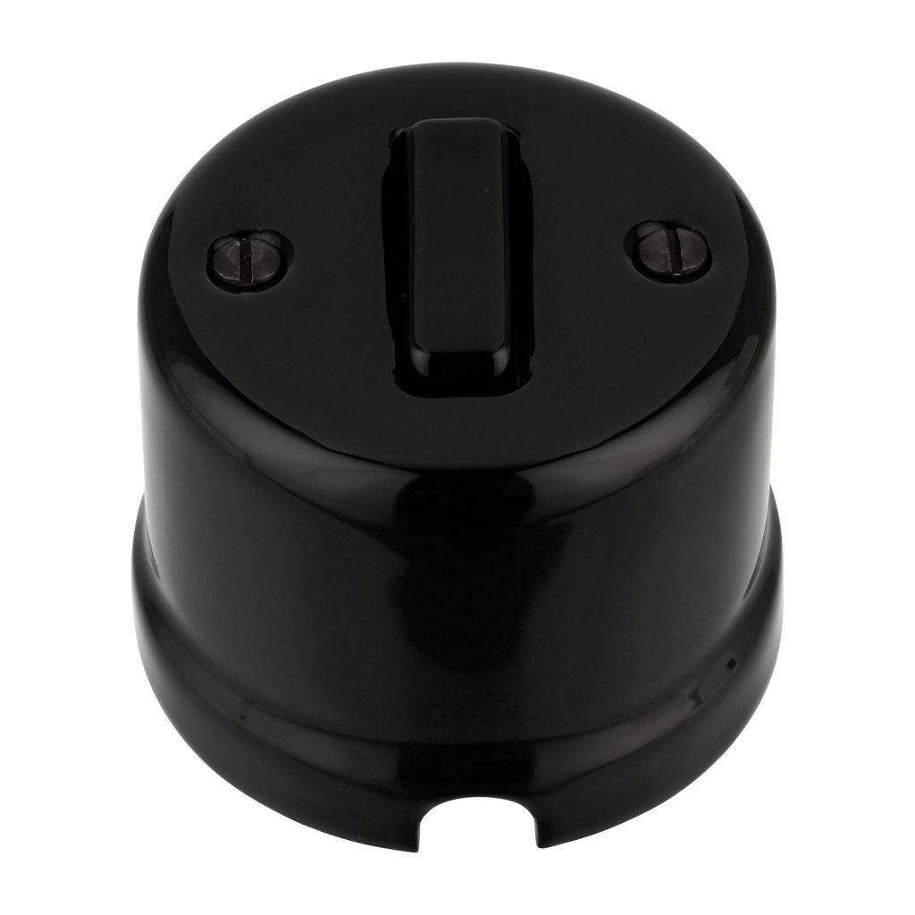 Aufputz Porzellan Retro Schalter I QR1 schwarz