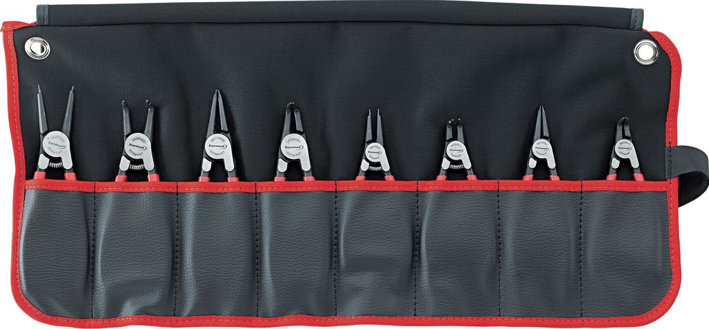 FORMAT Sicherungsringzangen-Set 8-teilig, Länge:345,00mm, Größe:nv, Ausführung:8-teilig, Form:nv, Anzahl der Teile:nv, Wellen-Ø:nv, für Durch...