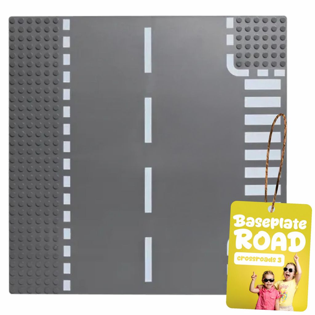 Bauplatte Straße T-Kreuzung 32x32 Noppen, Straßenplatte Produktbild 