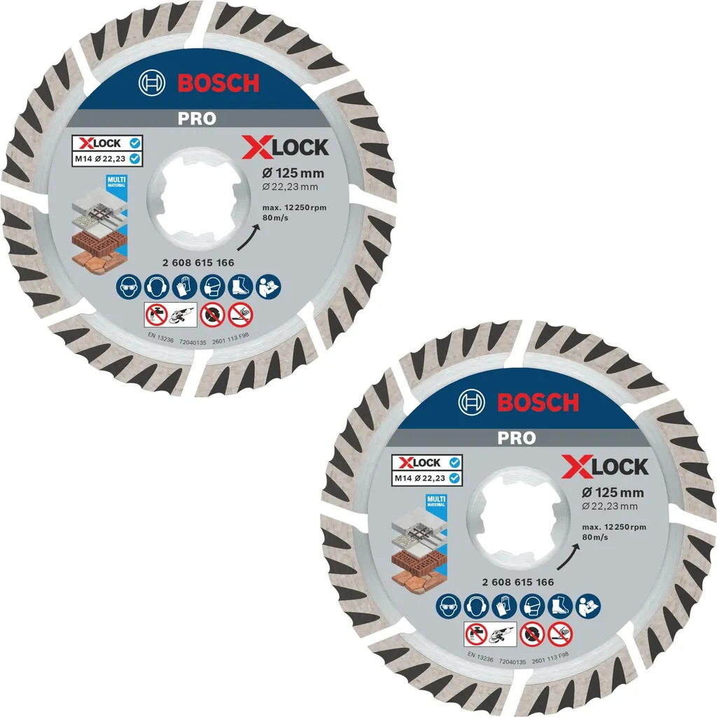 Disque Diamanté Bosch Multi Material 125mm X-LOCK pour Béton et Métal