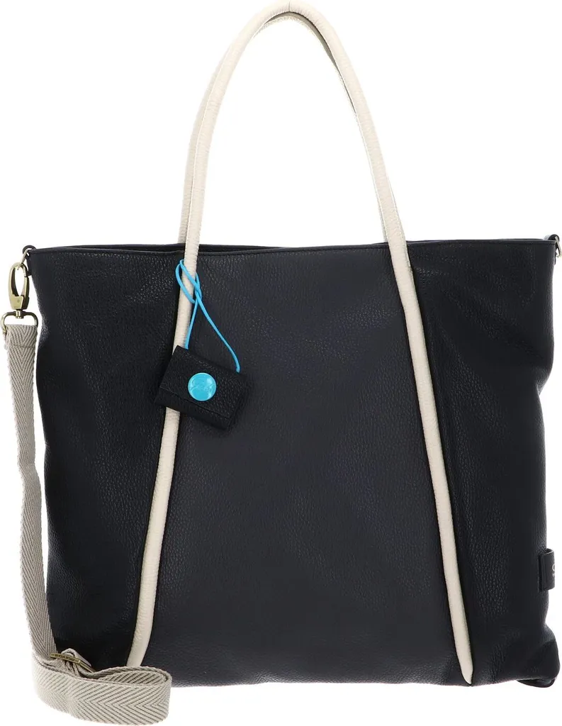 Sac Shopper Gabs Lydia Nero Smog Ecru - Sac à Épaule en Cuir Italien