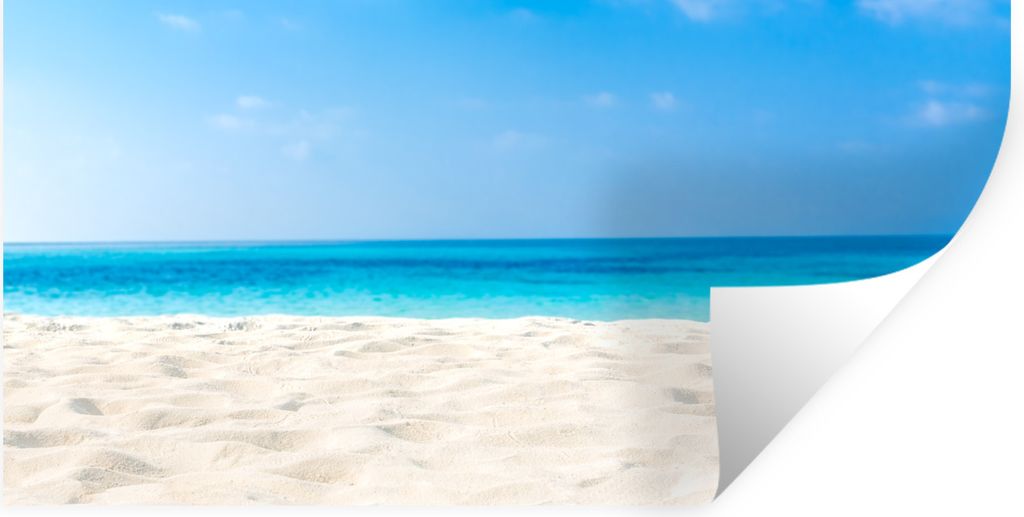 MuchoWow Wandtattoo Wandsticker Wandaufkleber Strand - Meer - Sand 120x60 cm Selbstklebend und Repositionierbar - Sticker - Dekorfolie