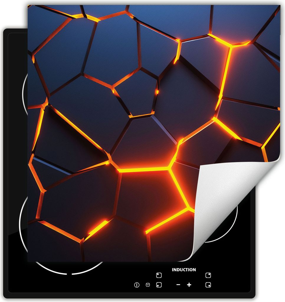 DarHaus Herdabdeckplatte 60x52 cm Anti Rutsch Matte Aufrollbar, Muster 3D