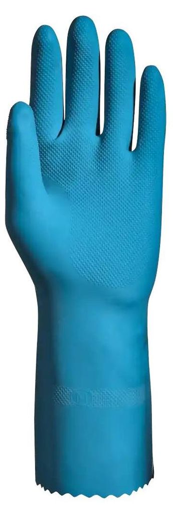 Sir Safety Union Silver Arbeitshandschuhe Latex/Nitril lebensmittelecht 30 cm 12 Paar, S, BLAU