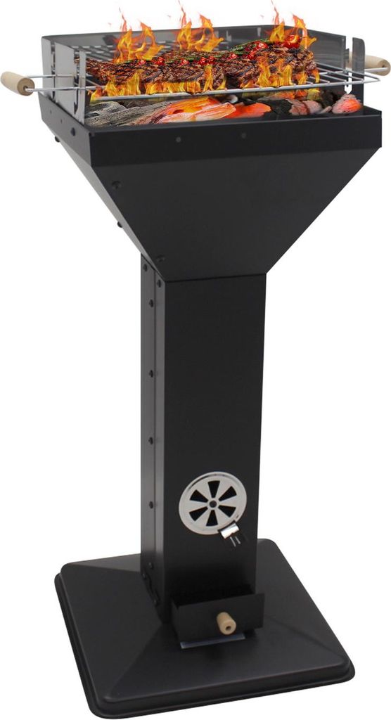 JW Standsäulengrill Standgrill Holzkohlegrill 2748 schwarz Produktbild 