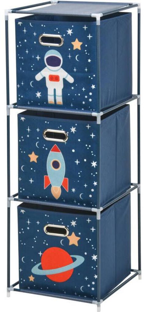 Spielzeugregal mit Behältern Weltraummission, 35 x 35 x 102 Produktbild 