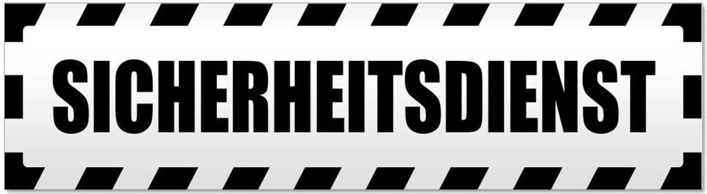 Kiwistar Sicherheitsdienst gestreift Magnetschild Schild magnetisch - 30cm Schwarz - Magnetfolie für Auto PKW Kfz