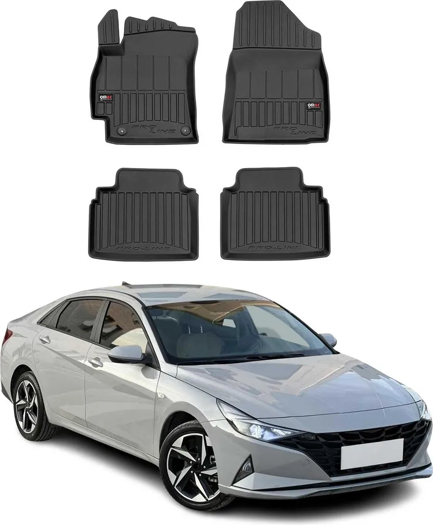 Tappetini Hyundai Elantra 2021-2025 in TPE - Protezione 3D Notchback 4pz