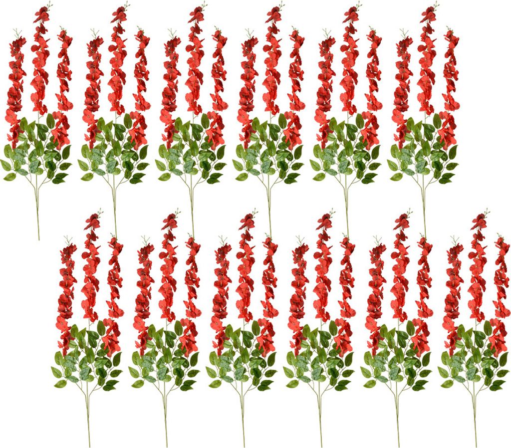 Clayre & Eef Kunstblume 12er Set 110 cm Rot Kunststoff