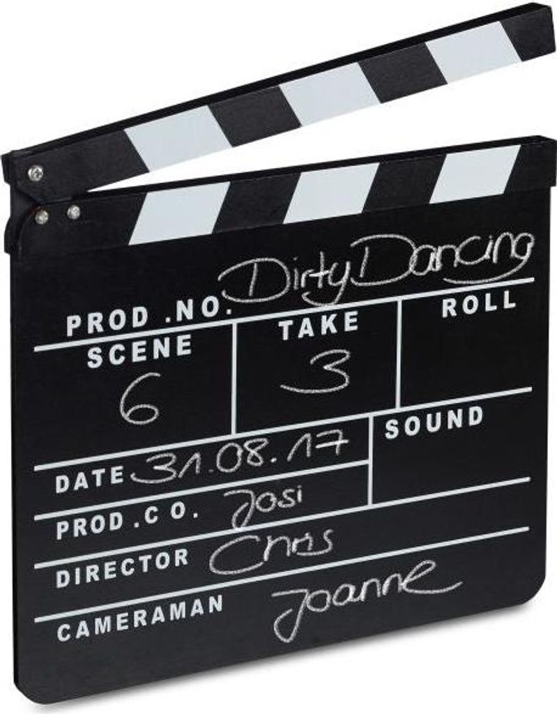 Filmklappe aus Holz, Schwarz, Serie Folienklappe