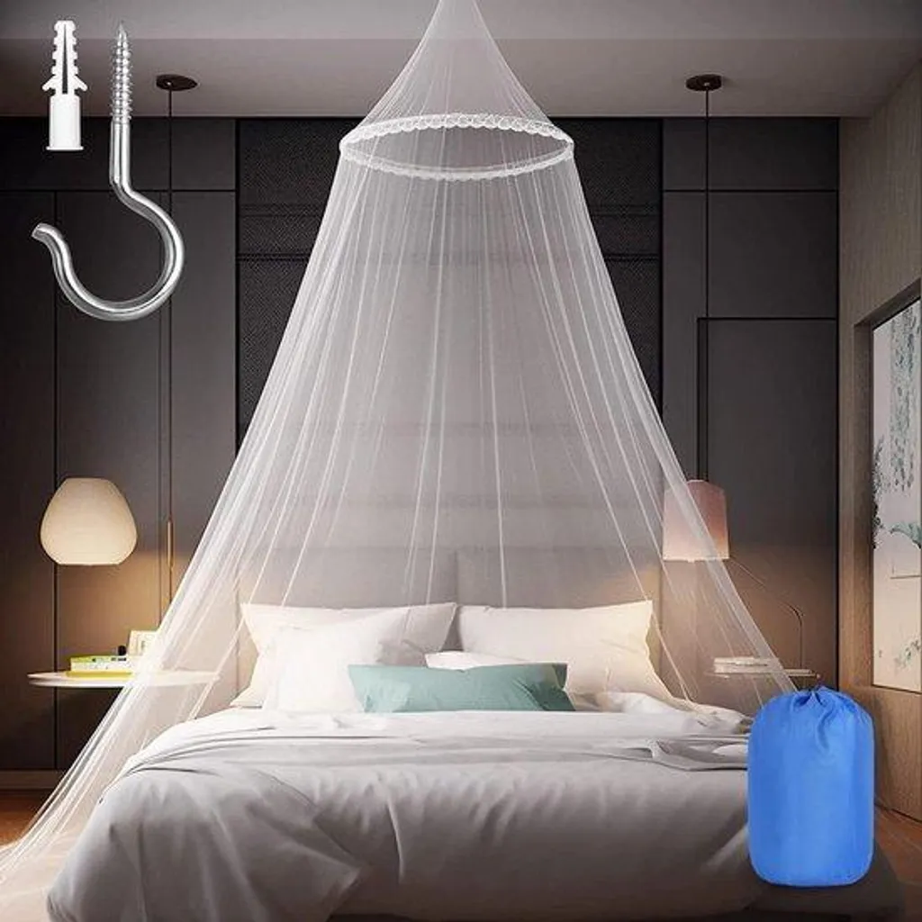 Ciel de lit moustiquaire pour chambre de fille et sac de transport souple