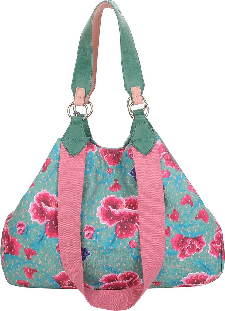 Fritzi aus Preußen borsa shopper Fritzi x Frida Kahlo Izzy Limited Kolibri Canvas Shopper Green verde