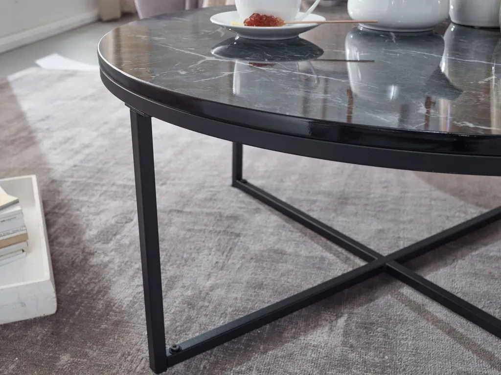 Table console effet marbre Wohnling 80x36 cm pour entrée moderne - 5