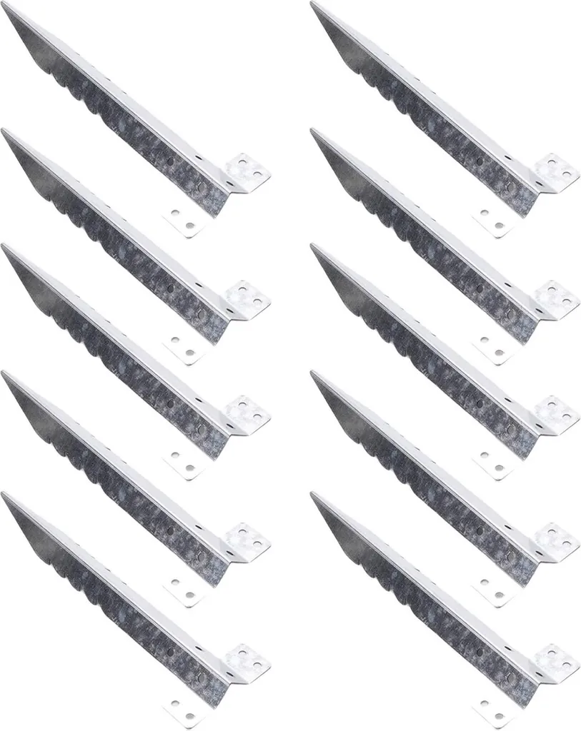 Lot de 10 Fixations pour Traverses de Jardin en Acier Galvanisé Durable