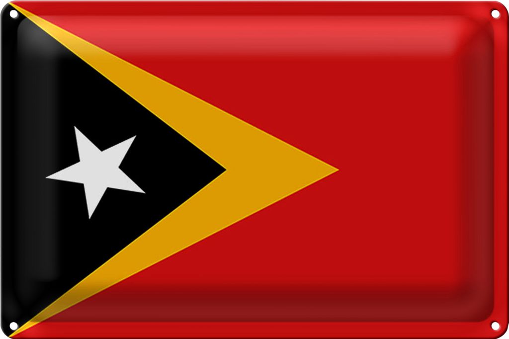 Blechschild Flagge Osttimor 40x30cm Flag of East Timor
