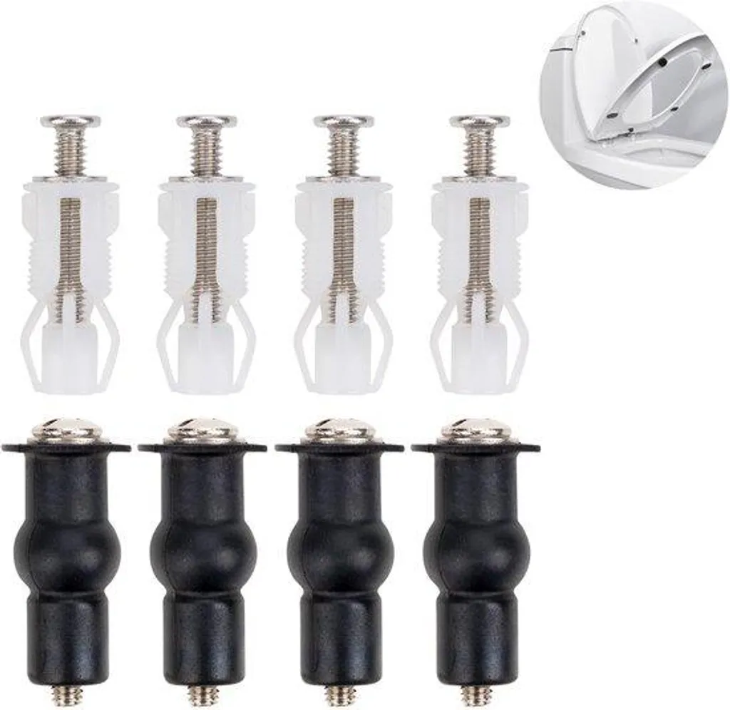Kit de 8 pièces de rechange pour abattant WC - Fixations universelles