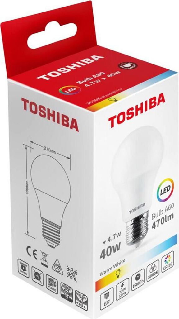 Glühbirne led toshiba a60 e27 5w 4000k