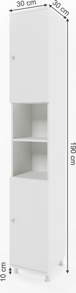Vicco Szafka łazienkowa Fynn, 30 x 190 cm, Biały Zdjęcie produktu 3