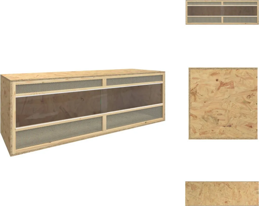 Terrarium robuste en bois composite 144x46x48 cm - Design durable XL