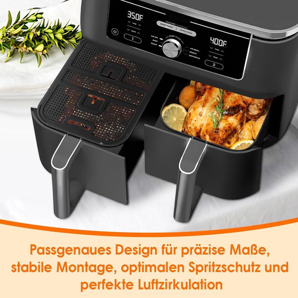 2 Stück Spritzschutz Für Ninja AF400EU/AF451EU - Silikon Fettfang Heißluftfritteuse