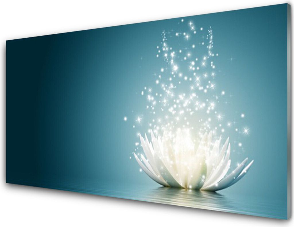 Küchenrückwand aus Glas 100x50cm Spritzschutz Lotosblüte Blume Pflanzen