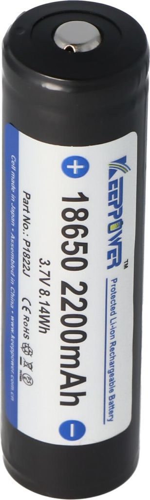 Keeppower 18650 - 2200mAh, 3,7V Li-Ion-Akku geschützt Produktbild 