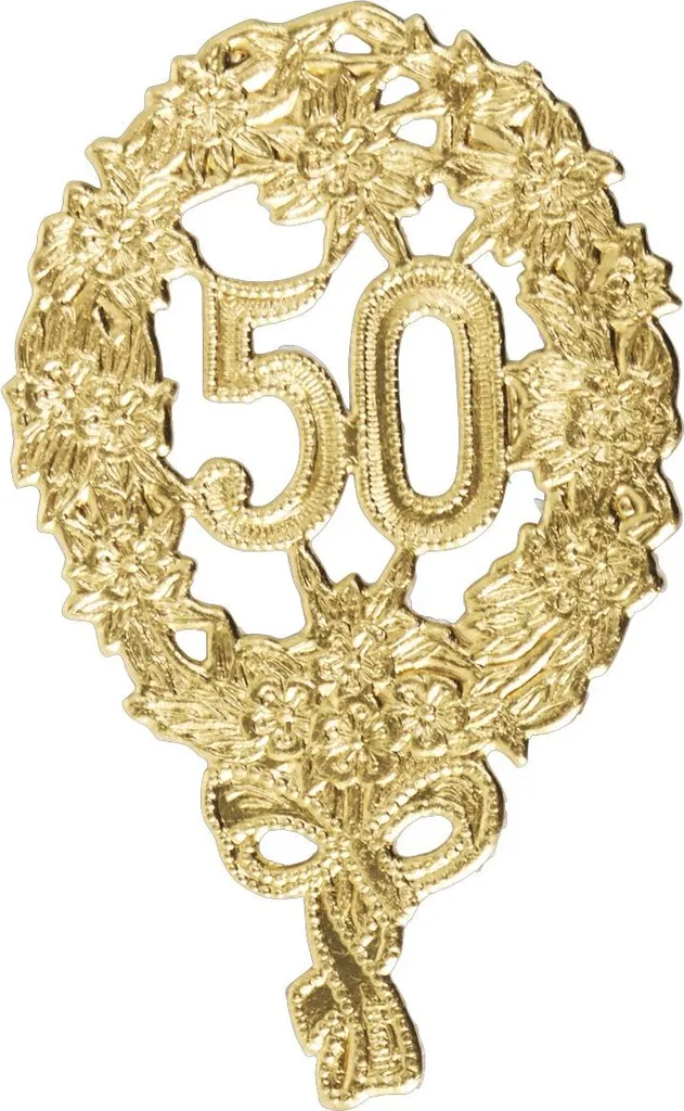 Chiffre Anniversaire 50 Doré pour Décoration Noces d'Or et Fêtes 50 Ans
