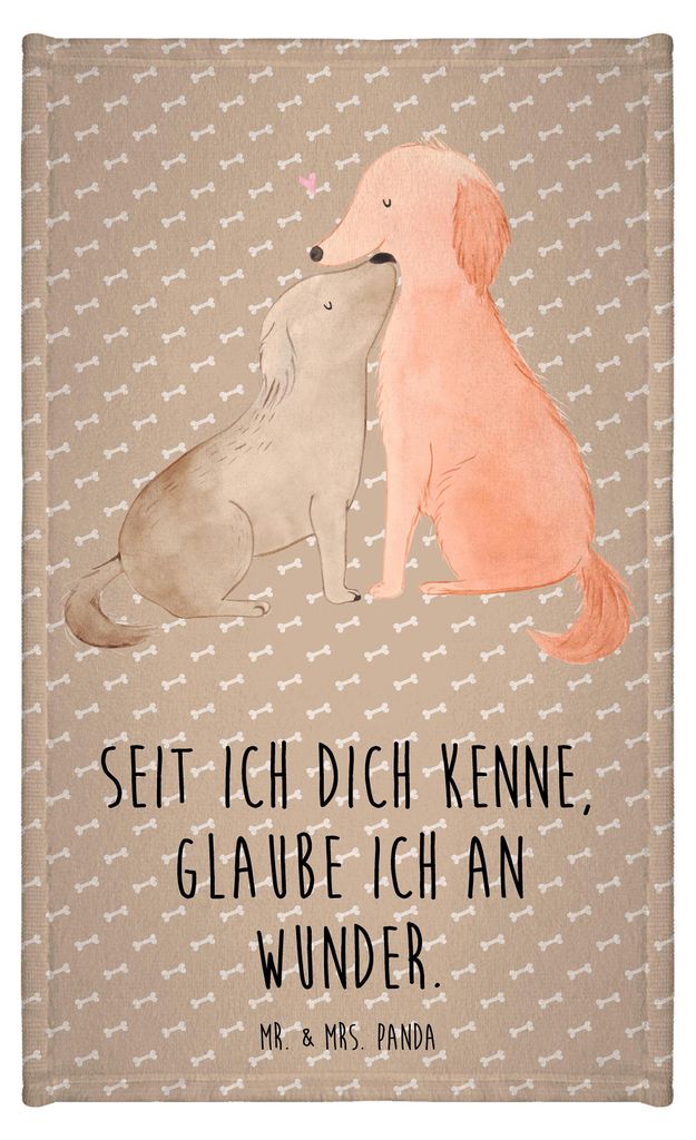 Mr. & Mrs. Panda Handtuch Hunde Liebe - Hundeglück - Geschenk, Gästehandtuch Bunt, badezimmer, frottier, Hund, Sprüche, gäste wc, Frotteehandtu...