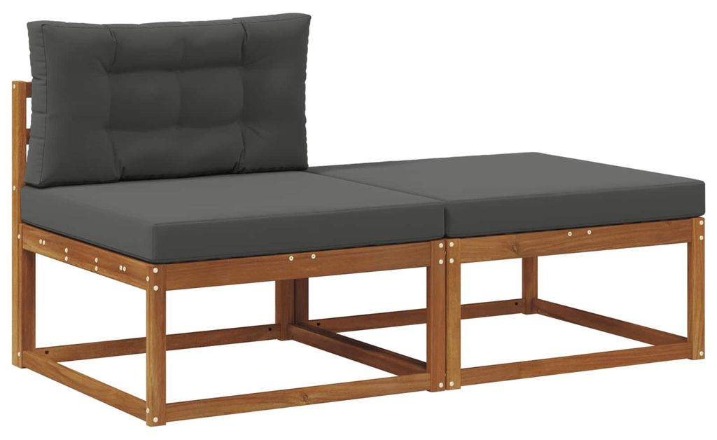 vidaXL Sectional Sofa Einheiten 2 Stück Natur Massivholz Akazie