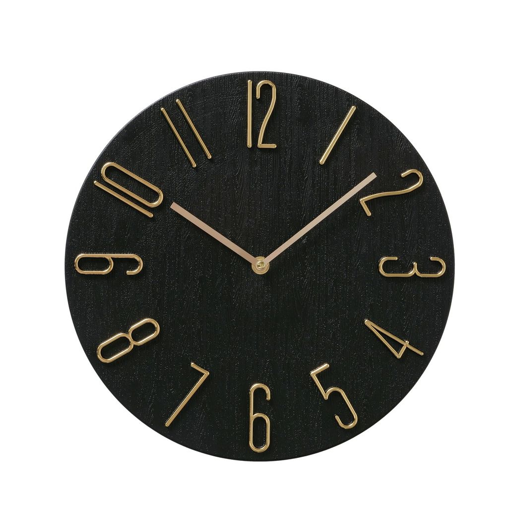 BOLTZE Wanduhr "Tempo" aus Kunststoff in schwarz/gold B30cm, Uhr