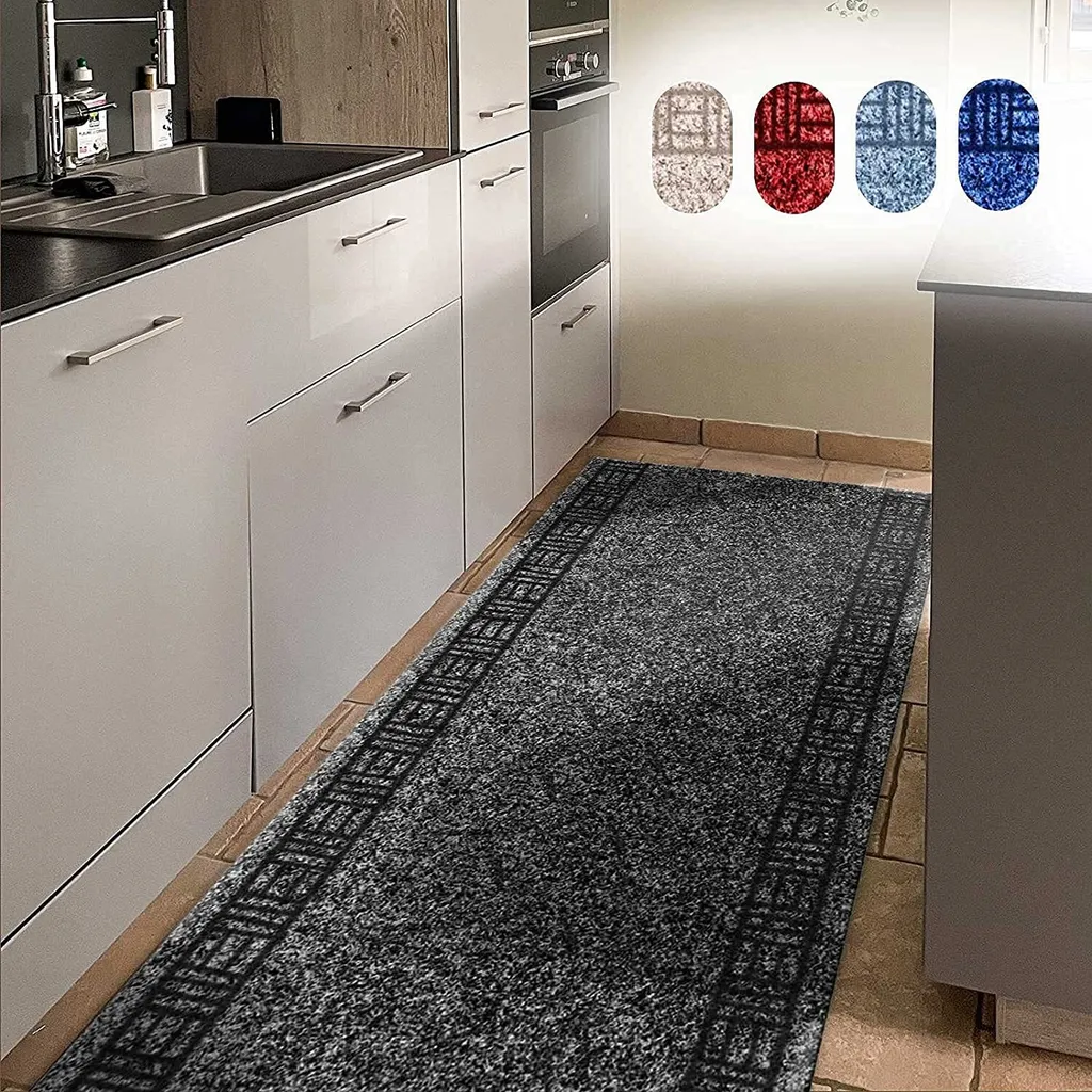 Tapis de passage Primaverum Anthracite 66x450 cm idéal pour grande cuisine