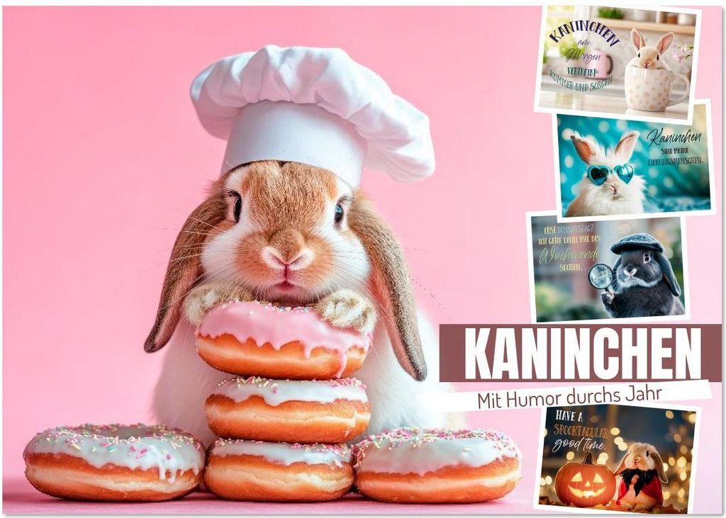 KANINCHEN Mit Humor durchs Jahr (Wandkalender 2026 DIN A3 quer), CALVENDO Monatskalender