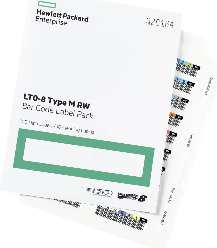 Organisation Sauvegarde LTO8 avec Étiquettes Code-barres HPE Q2015A x100