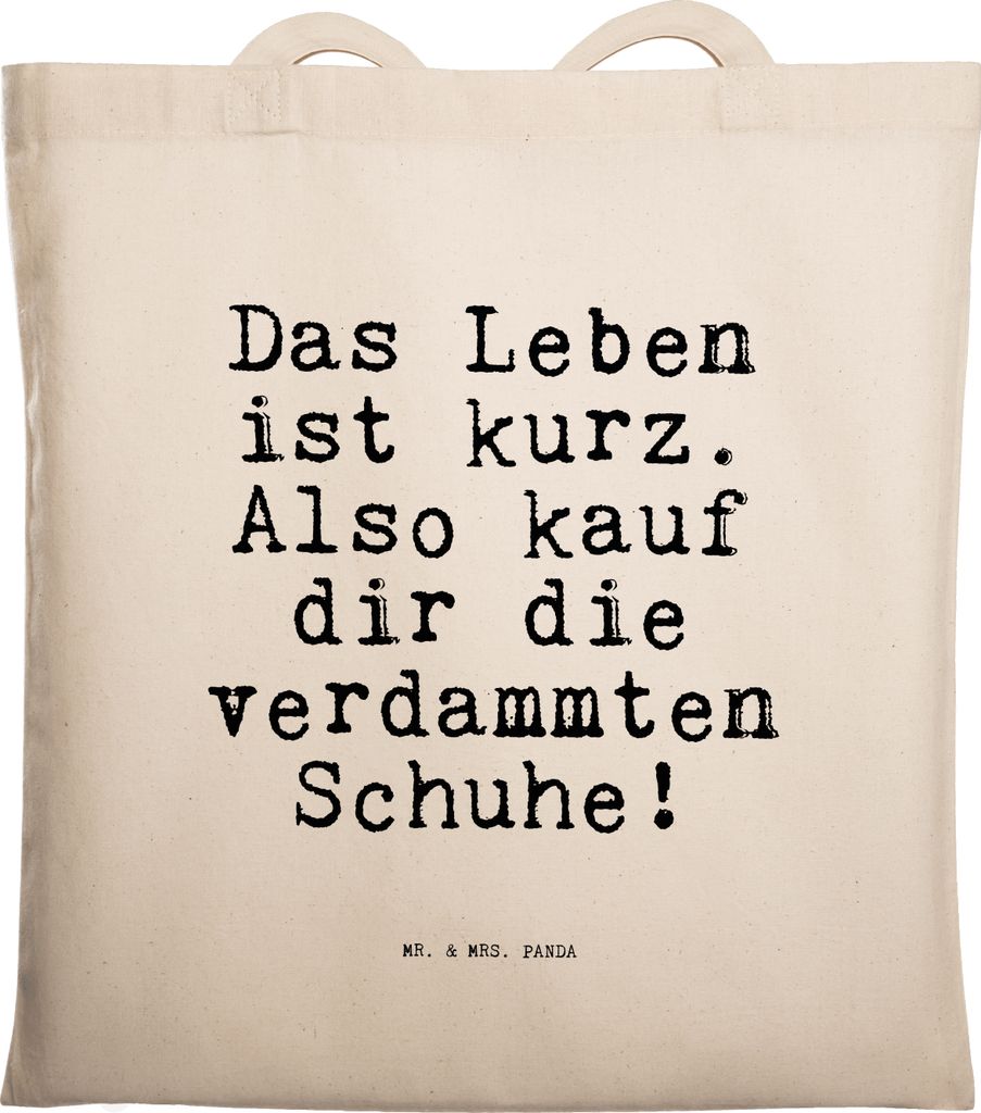 Mr. & Mrs. Panda Jutebeutel Das Leben ist kurz.... - Transparent - Geschenk, Freundin, Frau, Laptoptasche, Sprüche, Tasche, Schultasche, canvas, T...