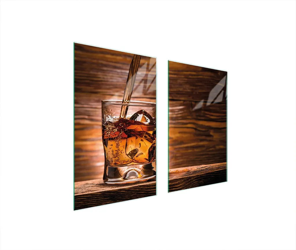 Piastre copriforno 2 pezzi 75x52 ceramica copriforno vetro tagliere legno whisky