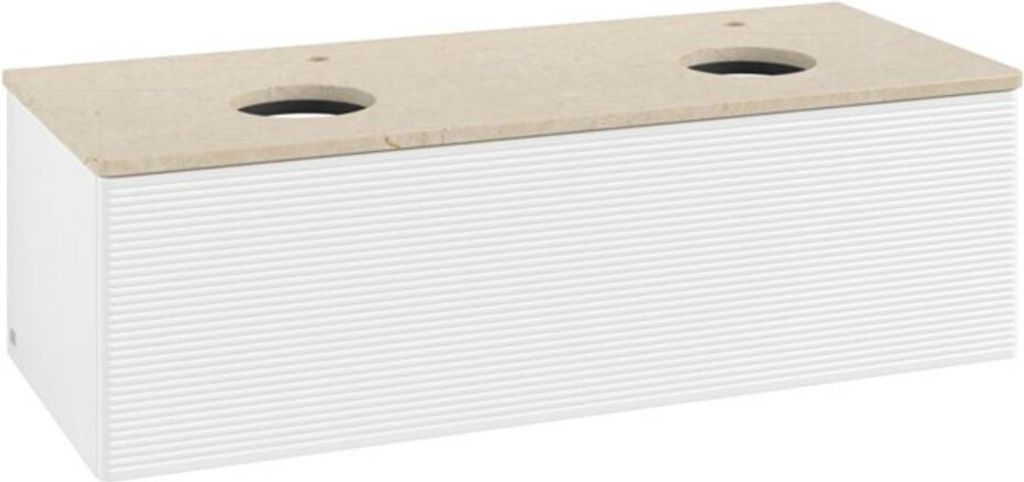 V&B Waschtischunterschrank mit Frontstruktur, mit Beleuchtung Antao 120x36x50cm, HL, WBP botti., wh. m Lac