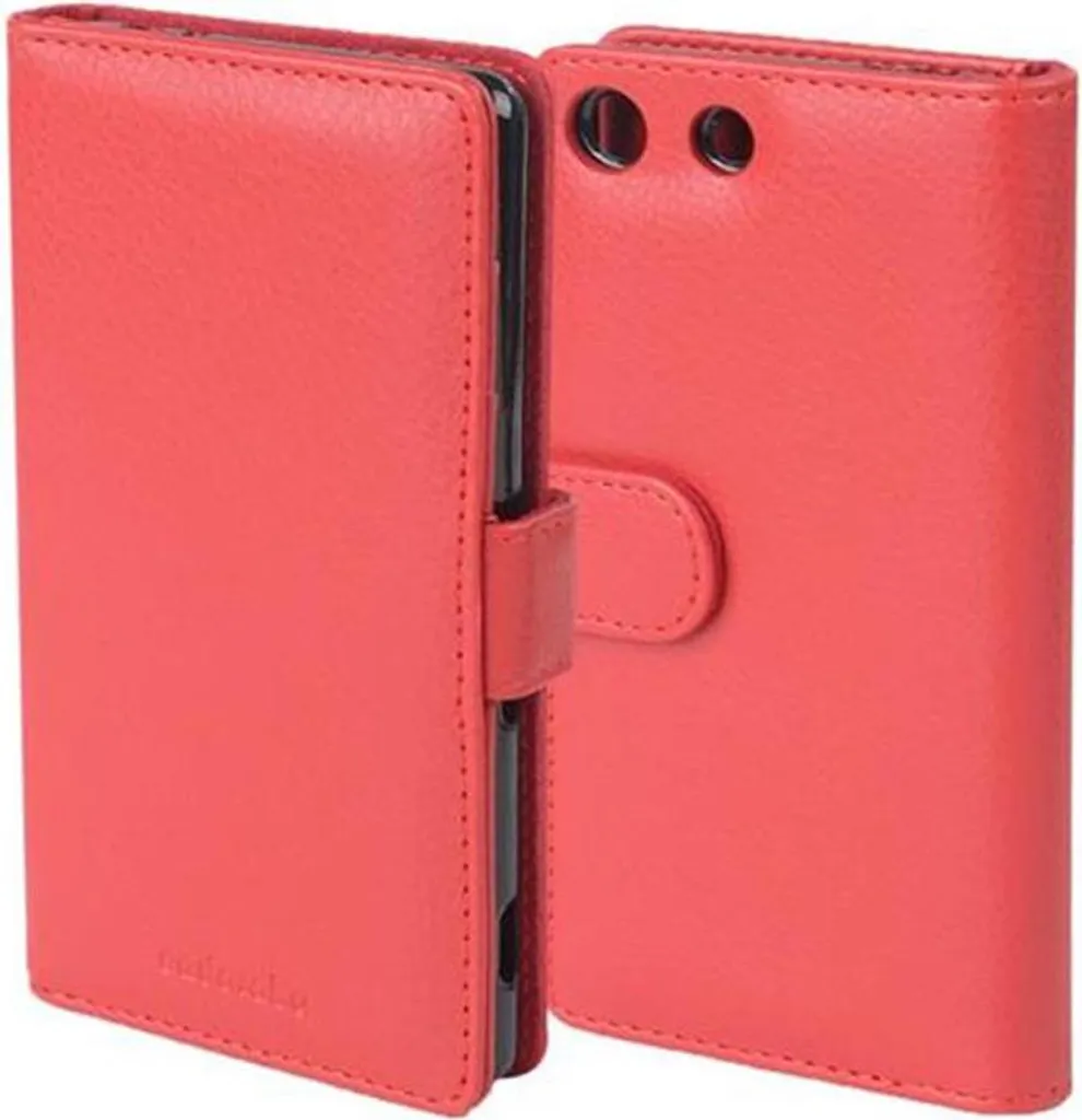 Cadorabo custodia per Sony Xperia M5 in rosso cover posteriore telefono cellulare protettivo copertura libro custodia libretto slot per schede