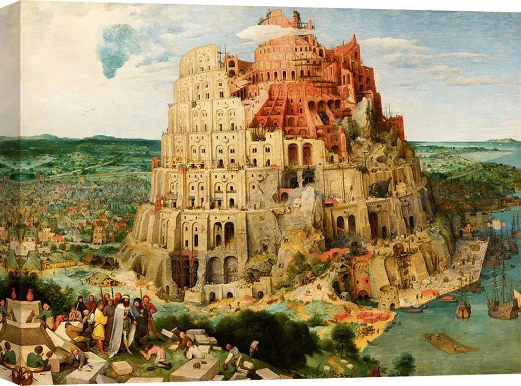 Décoration murale : Tableau La Tour de Babel de Pieter Bruegel 70x50 cm