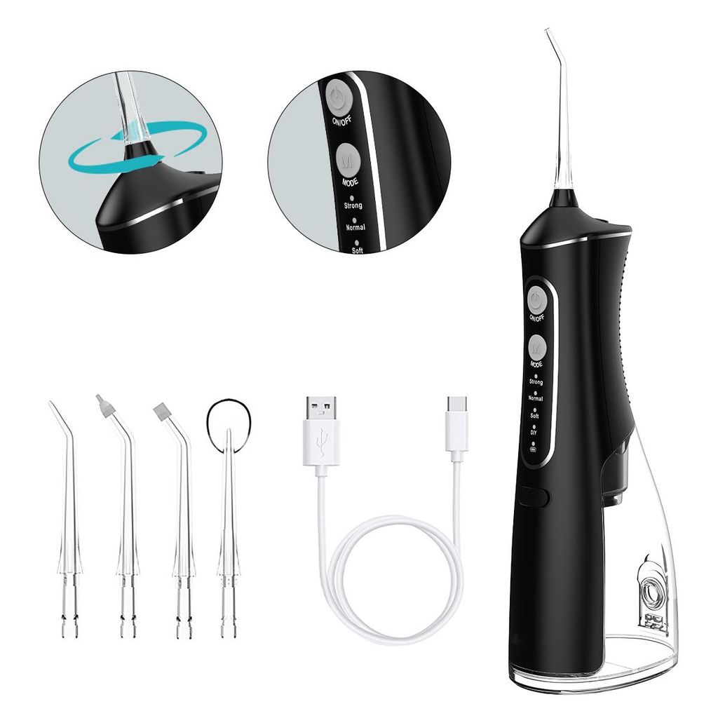Wasserflosser L8 – Tragbarer Oral Irrigator mit 300 ml Tank, 4 Modi, 360° Düsen, IPX7 für Reisen & Zuhause