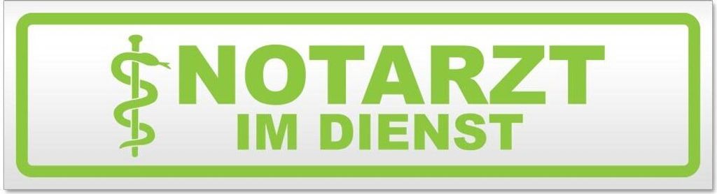 Kiwistar - Autoaufkleber - Lindgrün - 45 x 12 cm - Notarzt im Dienst - Hinweis Aufkleber Sticker für Auto, Kfz, Fahrrad, PKW, LKW