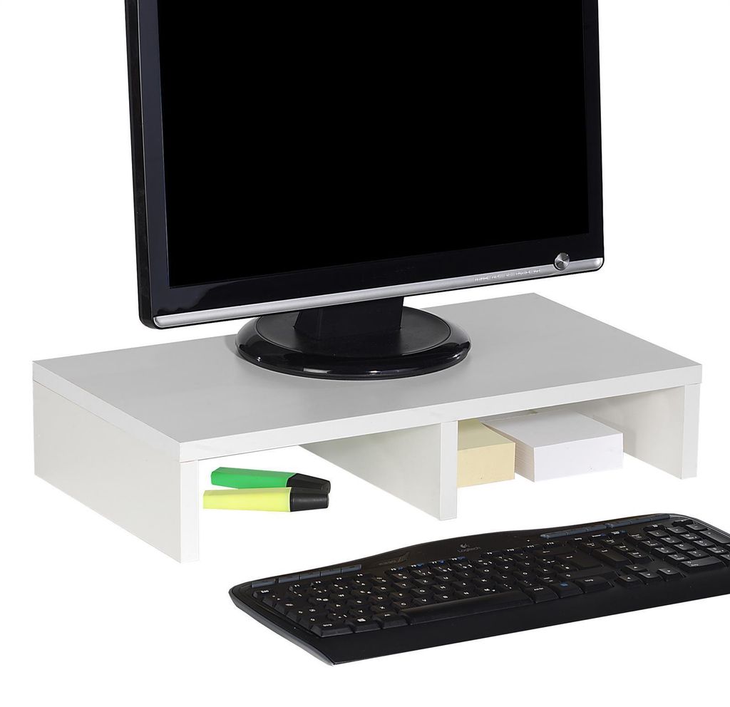Monitorständer MONITOR, Weiß - Schreibtischaufsatz 50 cm, Produktbild 