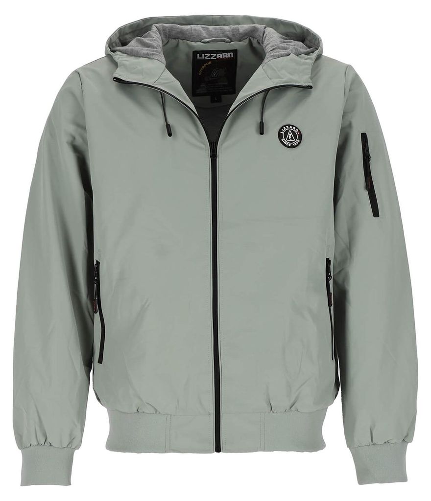 Lizzard Sports Herren Sommerjacke - Unifarbene leichte Jacke mit Kapuze in Grün Größe XXL