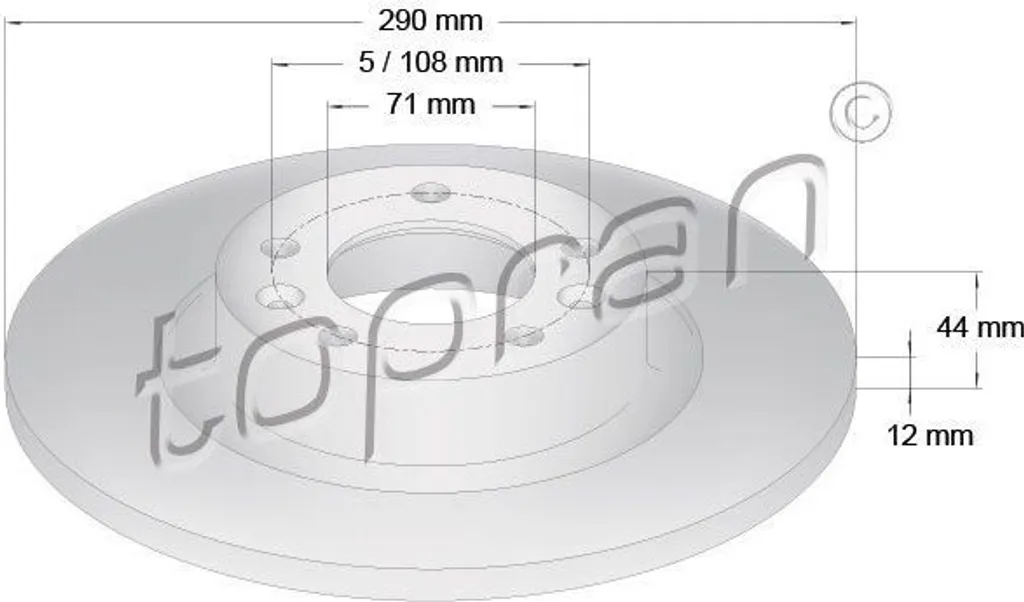 Disque de Frein TOPRAN Haute Résistance 4249 G2 pour Peugeot 508 Essieu Arrière