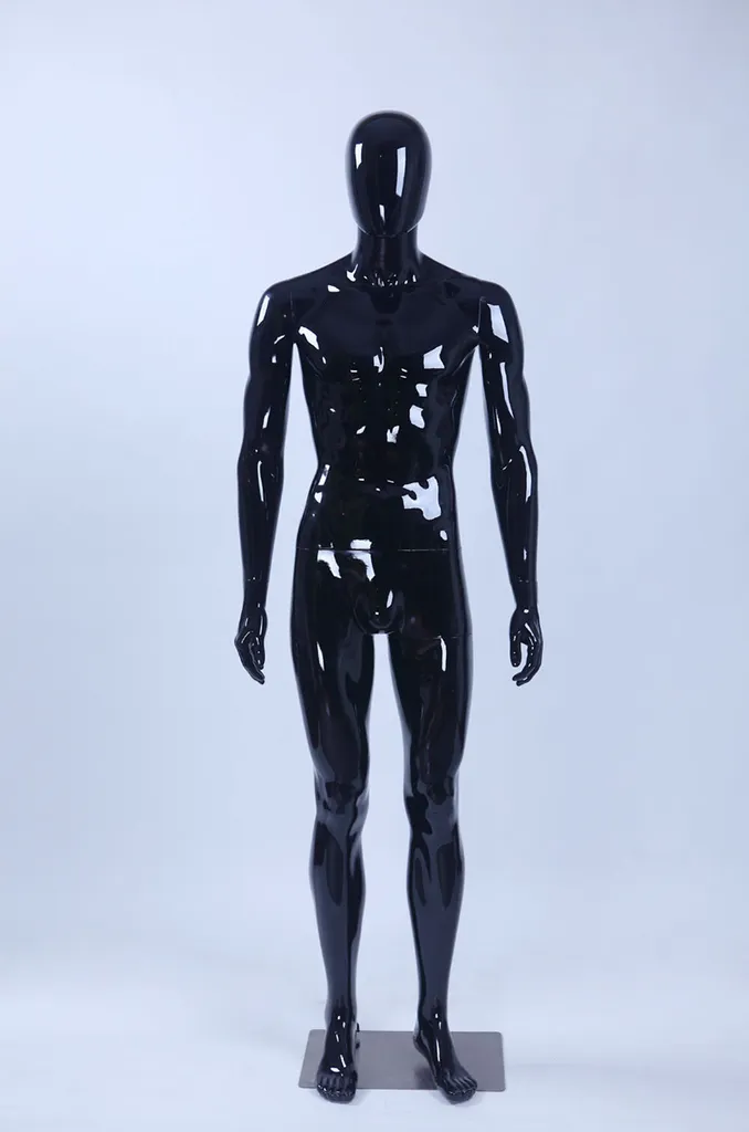 Mannequin de Vitrine Homme Abstrait Noir Laqué Brillant Modèle DM1-H